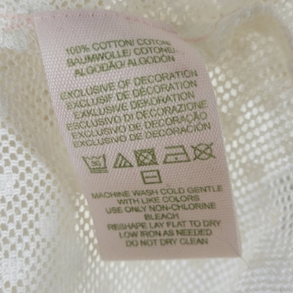 FREE PEOPLE Peplum White Lace Top Blue Embroidery Size Small - Picture 9 of 9